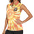 She Is Sunshine Skull Women Sleeveless Polo Shirt Tie Dye Yellow