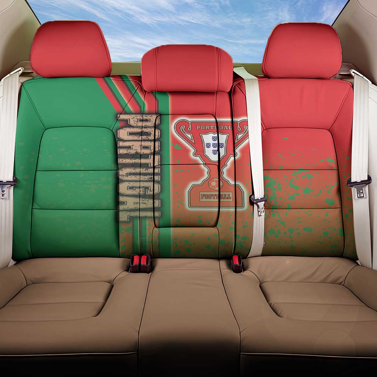 Portugal Football Back Car Seat Cover Selecao das Quinas Soccer - Road To Champion