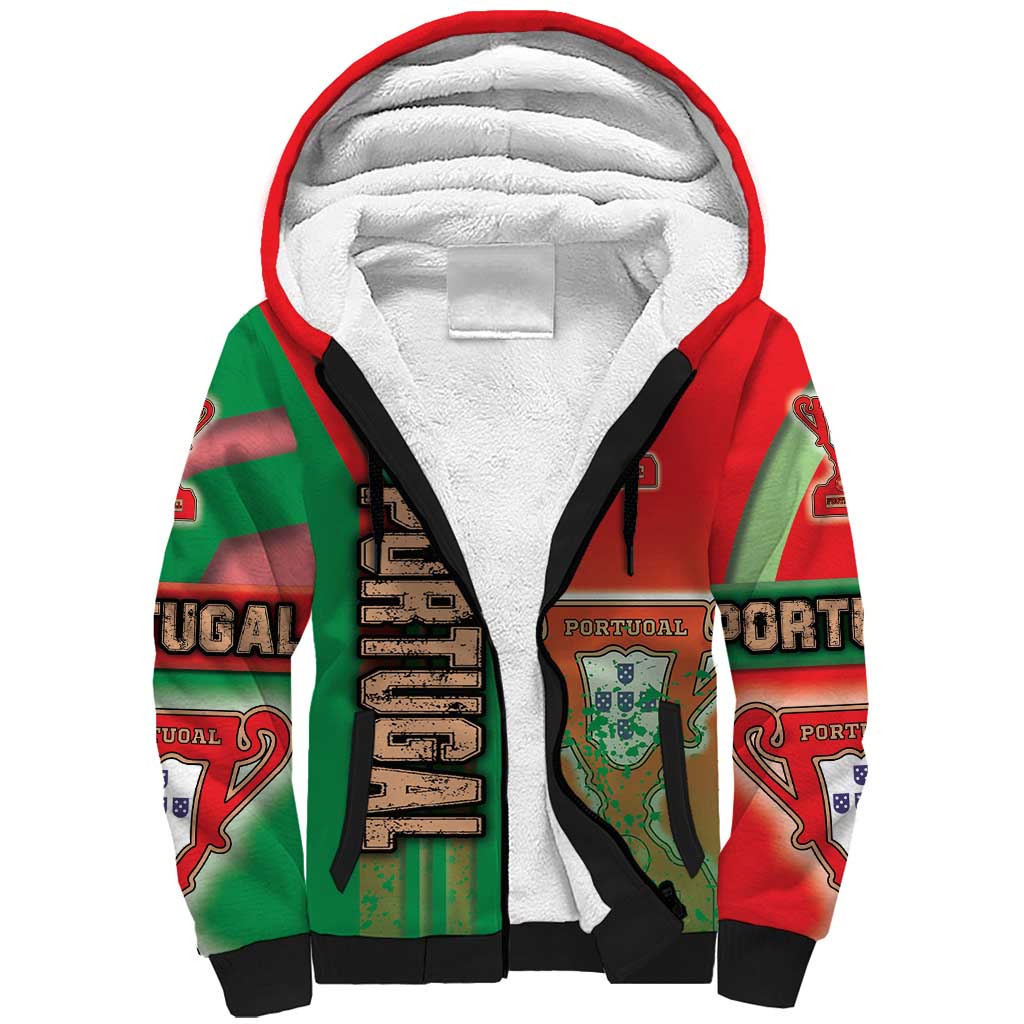 Portugal Football Sherpa Hoodie Selecao das Quinas Soccer - Road To Champion - Wonder Print Shop