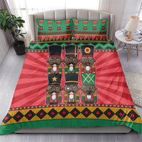 Nutcracker character bedding set with red and green duvet and matching pillow shams