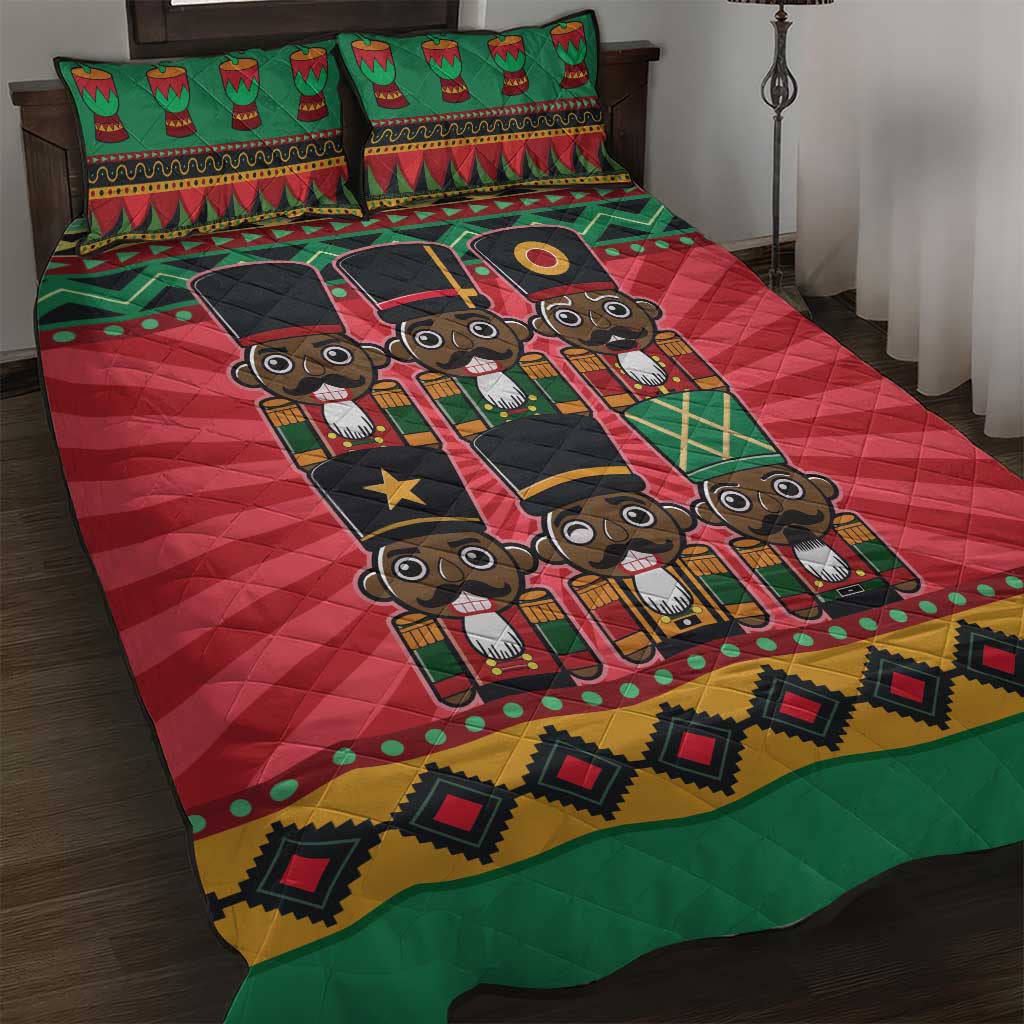 Black Nutcrackers Quilt Bed Set Afro Christmas - Wonder Print Shop