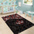 Canada Day Area Rug Haida Maple Leaf Style Tattoo Black