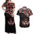 Canada Day Couples Matching Off Shoulder Maxi Dress and Hawaiian Shirt Haida Maple Leaf Style Tattoo Black