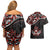 Canada Day Couples Matching Off Shoulder Short Dress and Hawaiian Shirt Haida Maple Leaf Style Tattoo Black