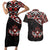 Canada Day Couples Matching Short Sleeve Bodycon Dress and Hawaiian Shirt Haida Maple Leaf Style Tattoo Black