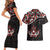 Canada Day Couples Matching Short Sleeve Bodycon Dress and Hawaiian Shirt Haida Maple Leaf Style Tattoo Black