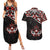 Canada Day Couples Matching Summer Maxi Dress and Hawaiian Shirt Haida Maple Leaf Style Tattoo Black