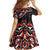 Canada Day Family Matching Long Sleeve Bodycon Dress and Hawaiian Shirt Haida Maple Leaf Style Tattoo Black