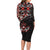 Canada Day Family Matching Long Sleeve Bodycon Dress and Hawaiian Shirt Haida Maple Leaf Style Tattoo Black