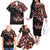 Canada Day Family Matching Off The Shoulder Long Sleeve Dress and Hawaiian Shirt Haida Maple Leaf Style Tattoo Black