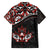 Canada Day Family Matching Off The Shoulder Long Sleeve Dress and Hawaiian Shirt Haida Maple Leaf Style Tattoo Black