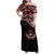 Canada Day Family Matching Off Shoulder Maxi Dress and Hawaiian Shirt Haida Maple Leaf Style Tattoo Black