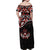 Canada Day Family Matching Off Shoulder Maxi Dress and Hawaiian Shirt Haida Maple Leaf Style Tattoo Black