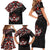 Canada Day Family Matching Short Sleeve Bodycon Dress and Hawaiian Shirt Haida Maple Leaf Style Tattoo Black