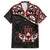 Canada Day Family Matching Short Sleeve Bodycon Dress and Hawaiian Shirt Haida Maple Leaf Style Tattoo Black