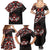 Canada Day Family Matching Summer Maxi Dress and Hawaiian Shirt Haida Maple Leaf Style Tattoo Black