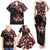 Canada Day Family Matching Tank Maxi Dress and Hawaiian Shirt Haida Maple Leaf Style Tattoo Black