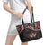 Canada Day Leather Tote Bag Haida Maple Leaf Style Tattoo Black