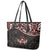 Canada Day Leather Tote Bag Haida Maple Leaf Style Tattoo Black