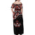 Canada Day Off Shoulder Maxi Dress Haida Maple Leaf Style Tattoo Black - Wonder Print Shop