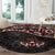 Canada Day Round Carpet Haida Maple Leaf Style Tattoo Black