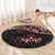 Canada Day Round Carpet Haida Maple Leaf Style Tattoo Black