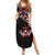 Canada Day Summer Maxi Dress Haida Maple Leaf Style Tattoo Black