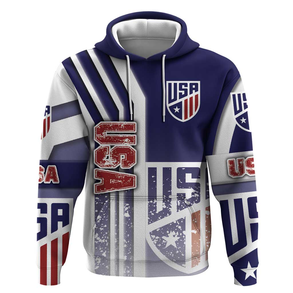 USA Soccer Hoodie The Stars and Stripes Football - Road To Champion