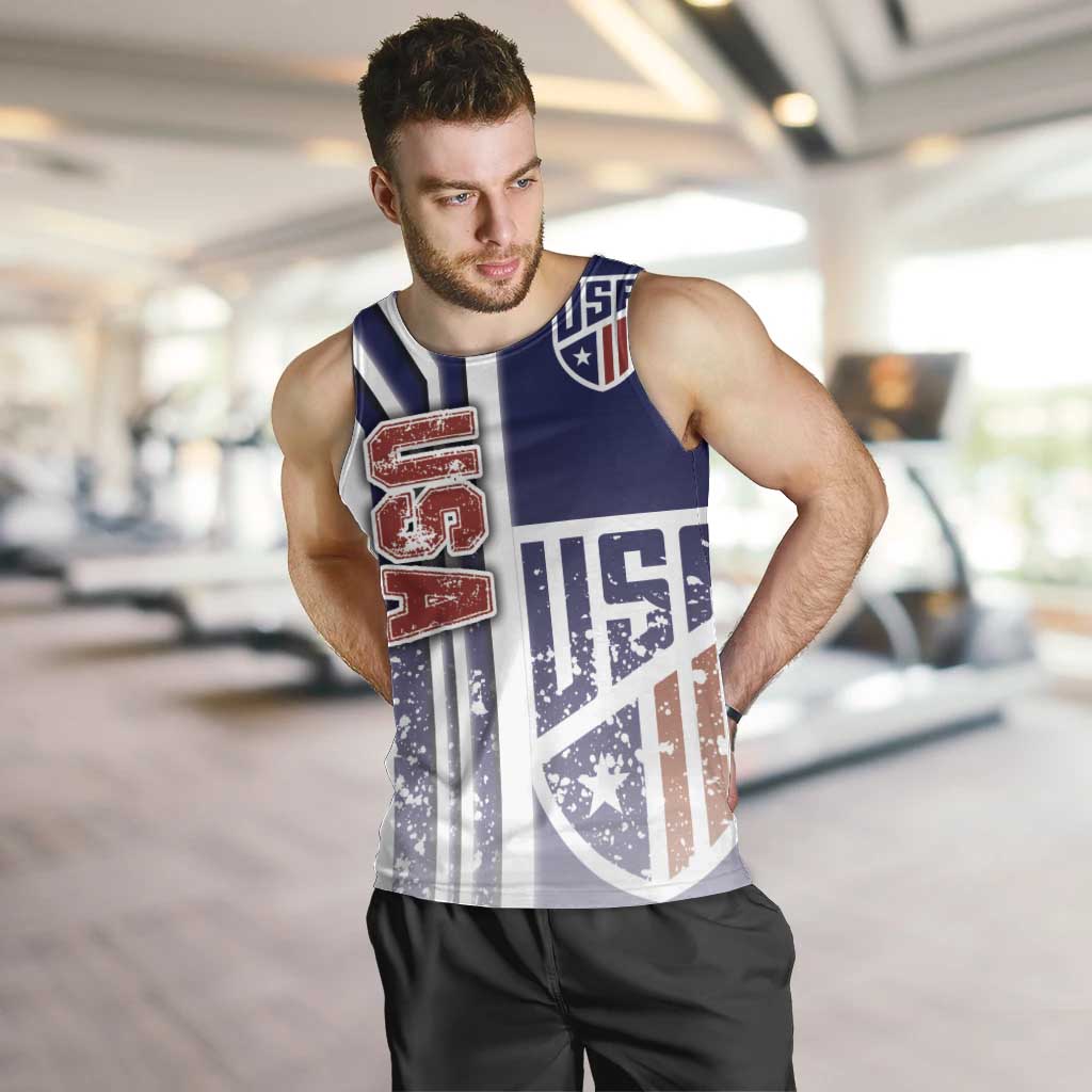 USA Soccer Men Tank Top The Stars and Stripes Football - Road To Champion - Wonder Print Shop