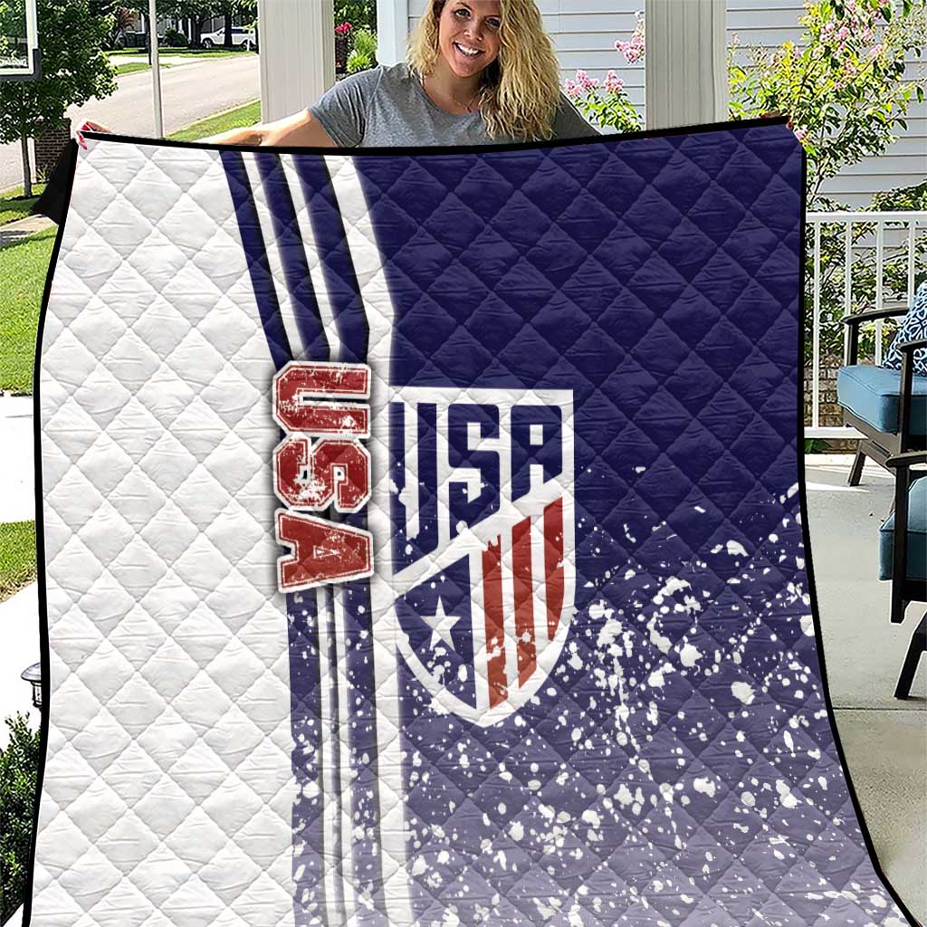 USA Soccer Quilt The Stars and Stripes Football - Road To Champion - Wonder Print Shop