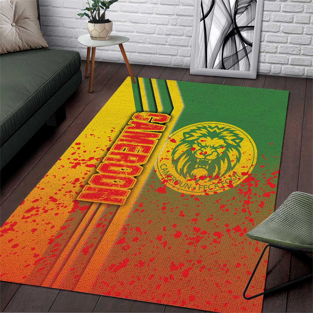 Cameroon Football Area Rug Indomitable Lions Soccer - Road To Champion