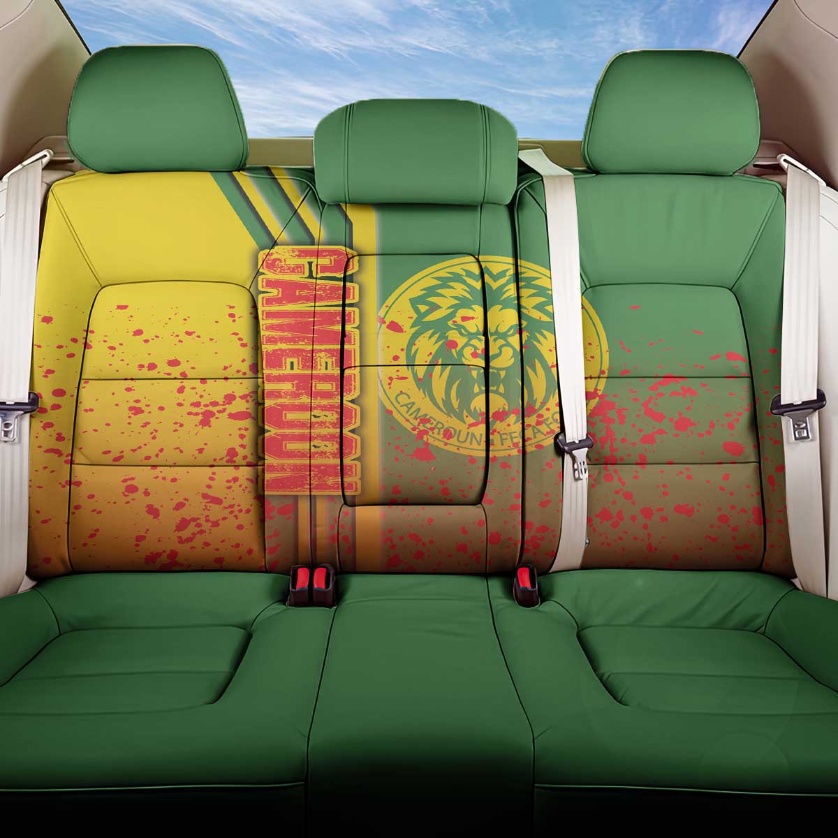 Cameroon Football Back Car Seat Cover Indomitable Lions Soccer - Road To Champion