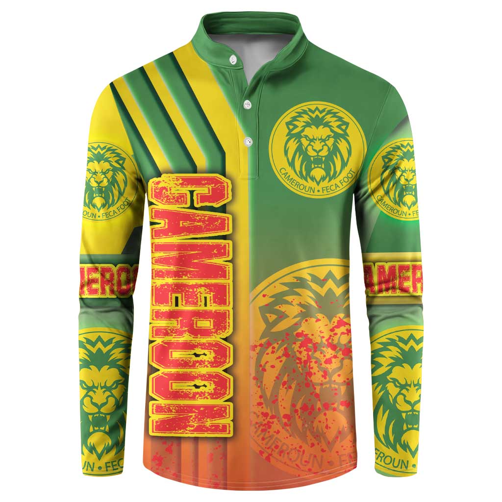 Cameroon Football Button Sweatshirt Indomitable Lions Soccer - Road To Champion