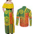 Cameroon Football Couples Matching Off Shoulder Maxi Dress and Long Sleeve Button Shirt Indomitable Lions Soccer - Road To Champion