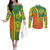 Cameroon Football Couples Matching Off The Shoulder Long Sleeve Dress and Long Sleeve Button Shirt Indomitable Lions Soccer - Road To Champion