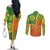 Cameroon Football Couples Matching Off The Shoulder Long Sleeve Dress and Long Sleeve Button Shirt Indomitable Lions Soccer - Road To Champion