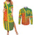 Cameroon Football Couples Matching Summer Maxi Dress and Long Sleeve Button Shirt Indomitable Lions Soccer - Road To Champion