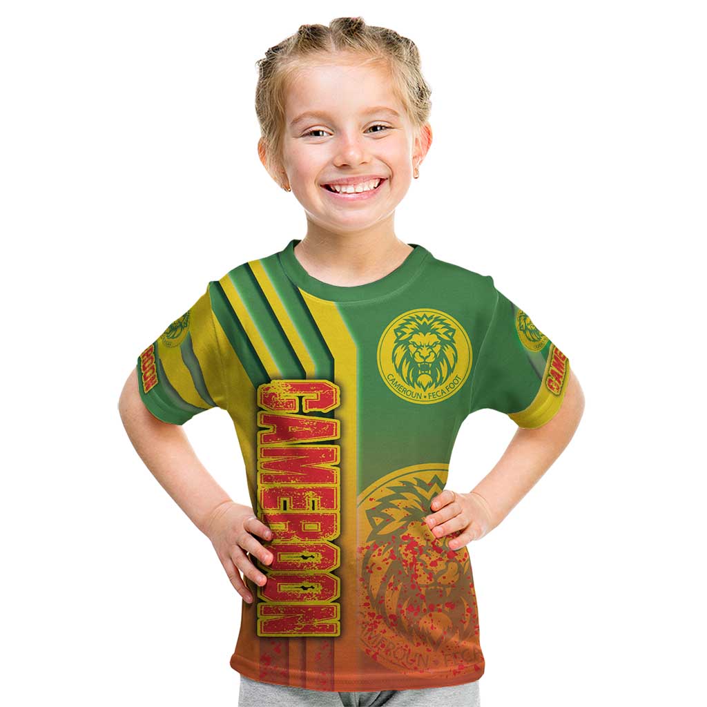 Cameroon Football Kid T Shirt Indomitable Lions Soccer - Road To Champion - Wonder Print Shop