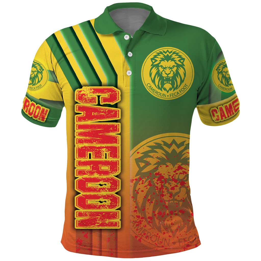 Cameroon Football Polo Shirt Indomitable Lions Soccer - Road To Champion - Wonder Print Shop