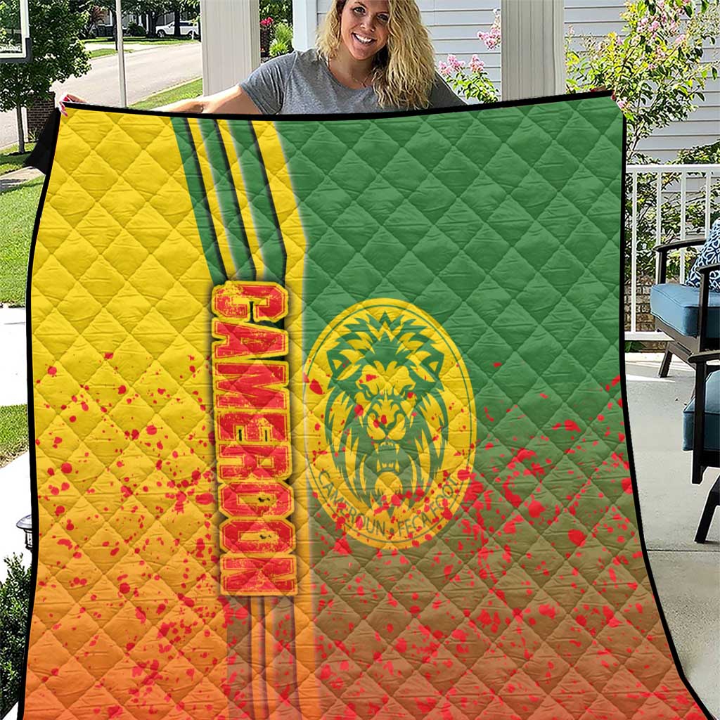 Cameroon Football Quilt Indomitable Lions Soccer - Road To Champion - Wonder Print Shop