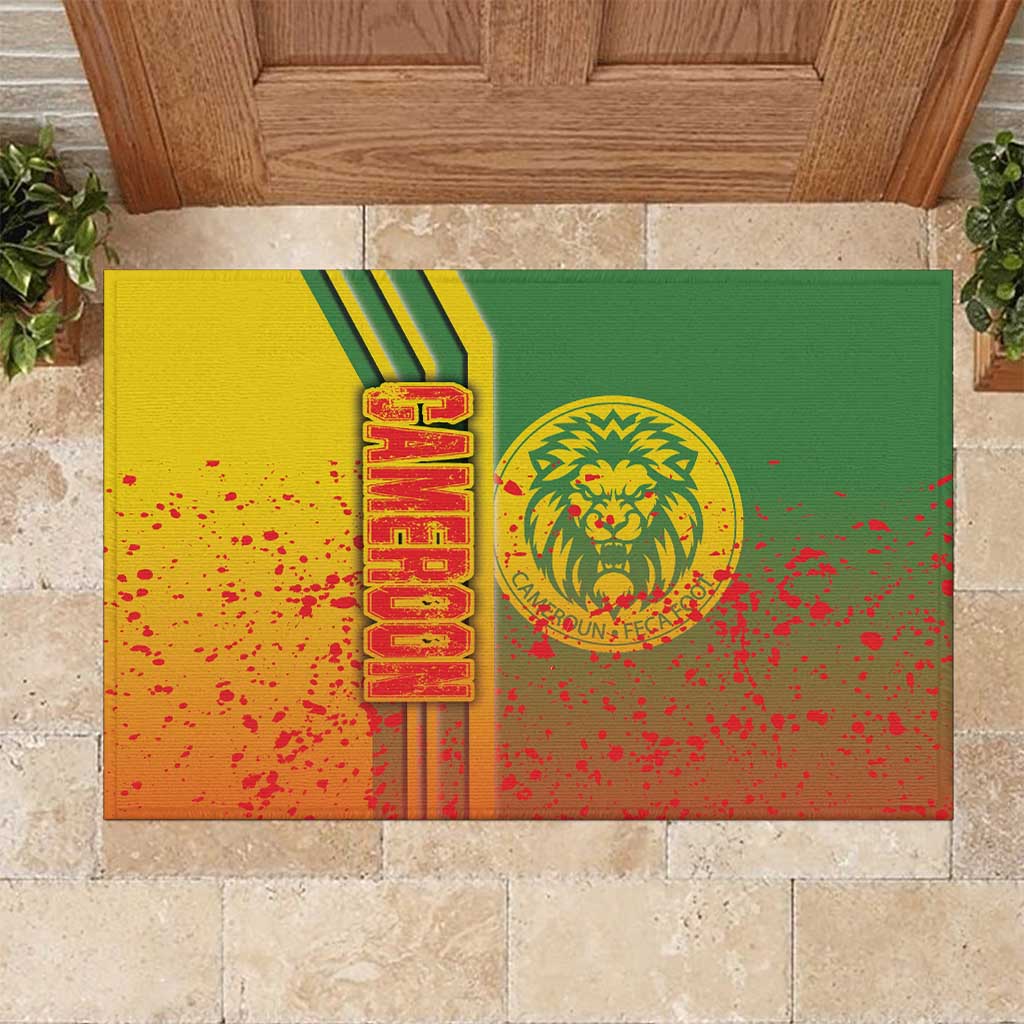 Cameroon Football Rubber Doormat Indomitable Lions Soccer - Road To Champion - Wonder Print Shop