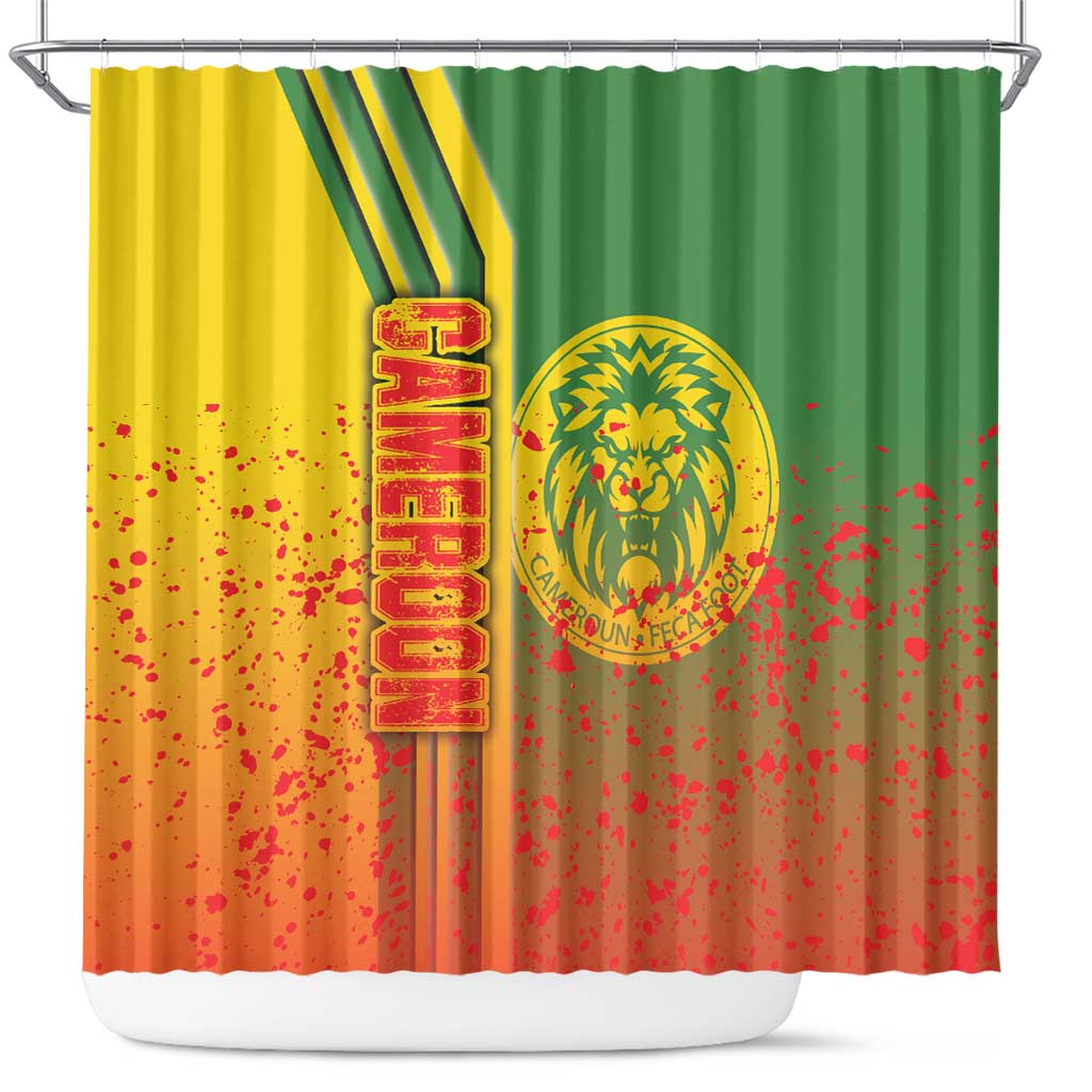 Cameroon Football Shower Curtain Indomitable Lions Soccer - Road To Champion - Wonder Print Shop