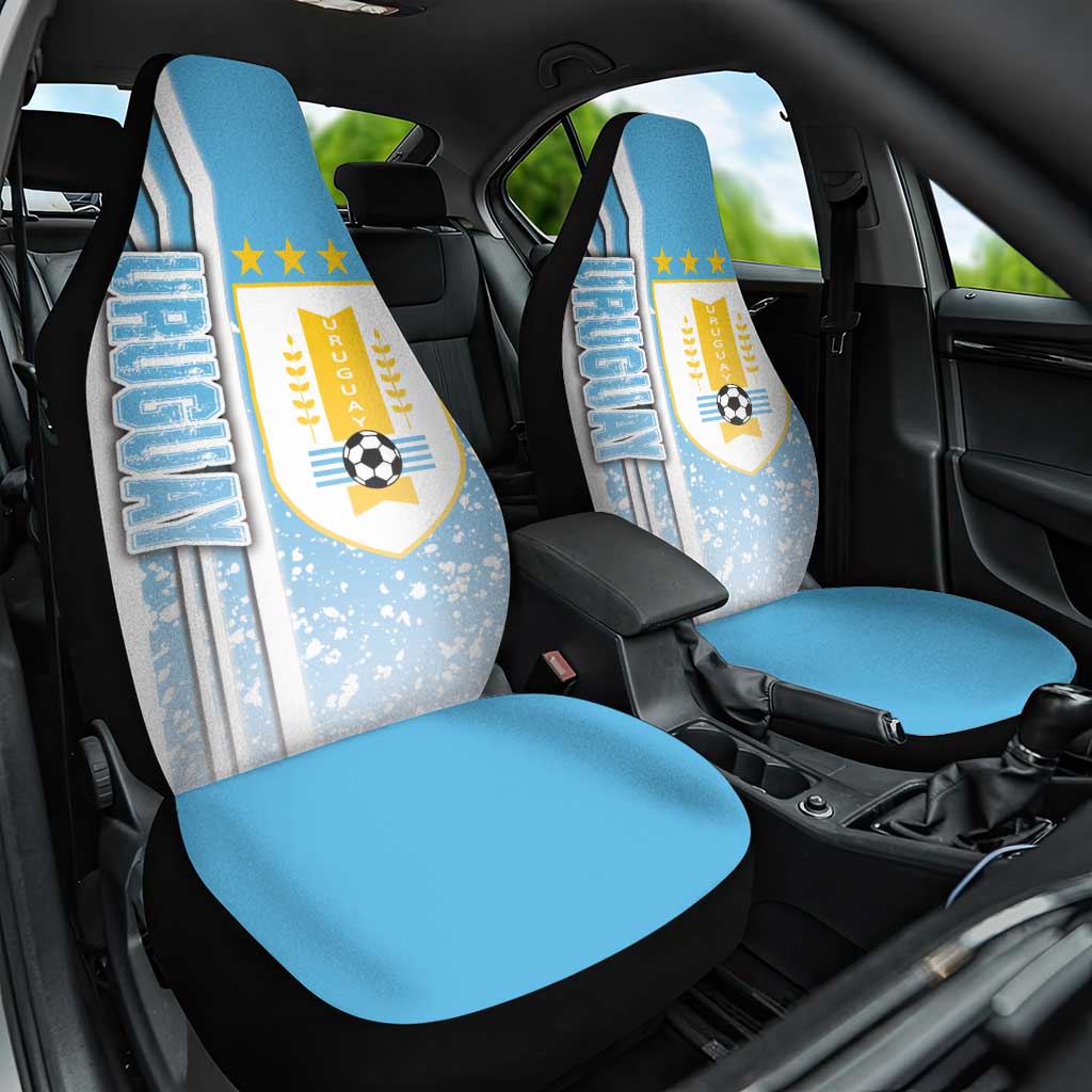 Uruguay Football Car Seat Cover Sky Blue Soccer - Road To Champion