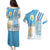 Uruguay Football Couples Matching Puletasi and Hawaiian Shirt Sky Blue Soccer - Road To Champion