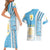 Uruguay Football Couples Matching Short Sleeve Bodycon Dress and Hawaiian Shirt Sky Blue Soccer - Road To Champion