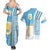 Uruguay Football Couples Matching Summer Maxi Dress and Hawaiian Shirt Sky Blue Soccer - Road To Champion