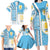 Uruguay Football Family Matching Long Sleeve Bodycon Dress and Hawaiian Shirt Sky Blue Soccer - Road To Champion