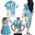 Uruguay Football Family Matching Off The Shoulder Long Sleeve Dress and Hawaiian Shirt Sky Blue Soccer - Road To Champion