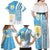 Uruguay Football Family Matching Off Shoulder Maxi Dress and Hawaiian Shirt Sky Blue Soccer - Road To Champion