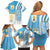 Uruguay Football Family Matching Off Shoulder Short Dress and Hawaiian Shirt Sky Blue Soccer - Road To Champion